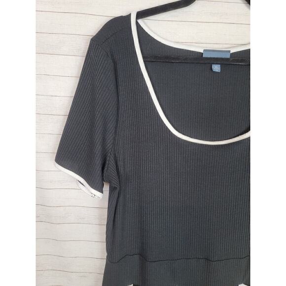 MODCLOTH RIBBED KNEE LENGTH SHORT SLEEVE SHEATH DRESS, SZ XL - Picture 2 of 11